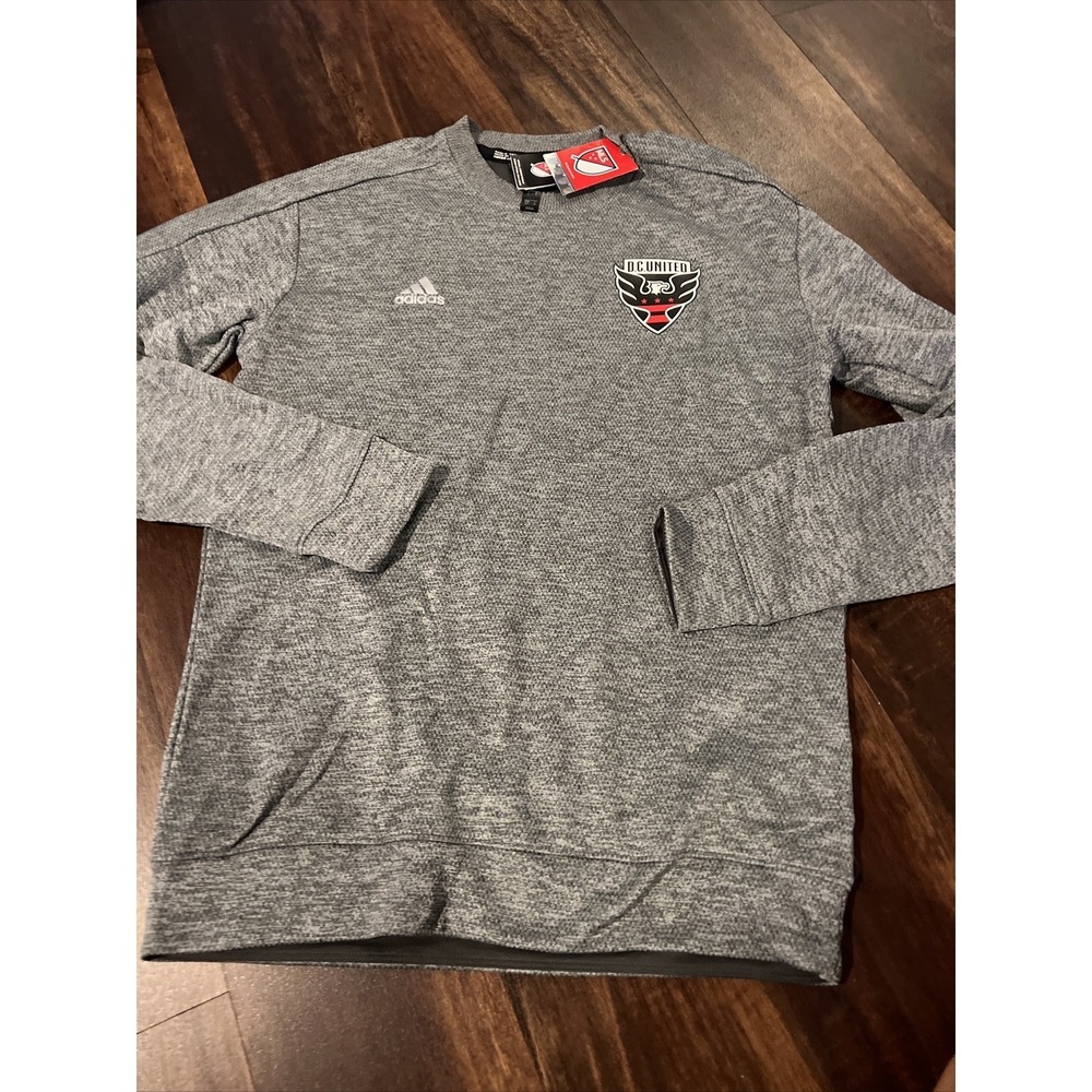 New Adidas Mens‎ DC United FC Soccer Sweatshirt Size Small Gray